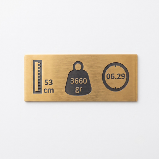Gold Metal Bebek Doğum Kartları
